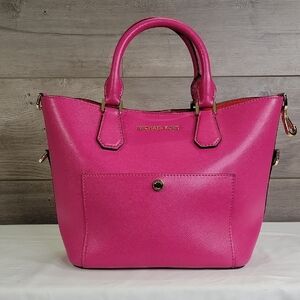 Michael Kors Fuschia Greenwich Grab Bag Tote Shoulder Bag Purse